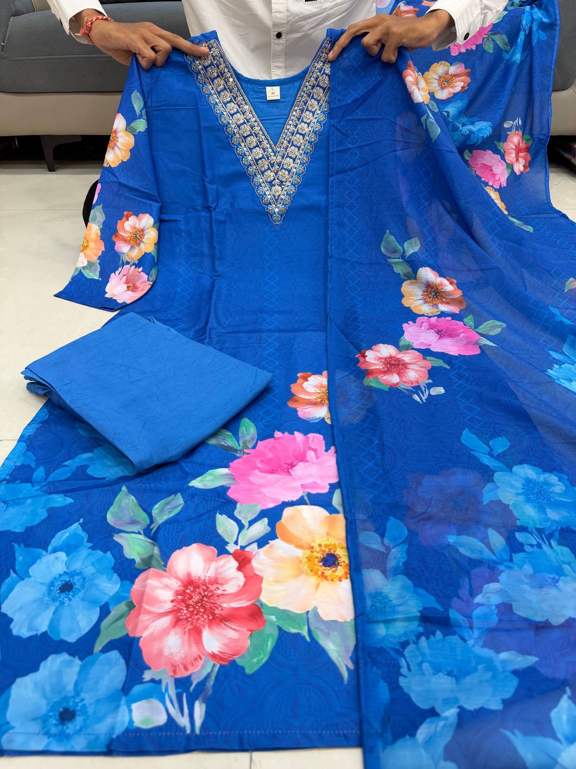 Premium Floral HAND WORKS KitKat Silk Collection