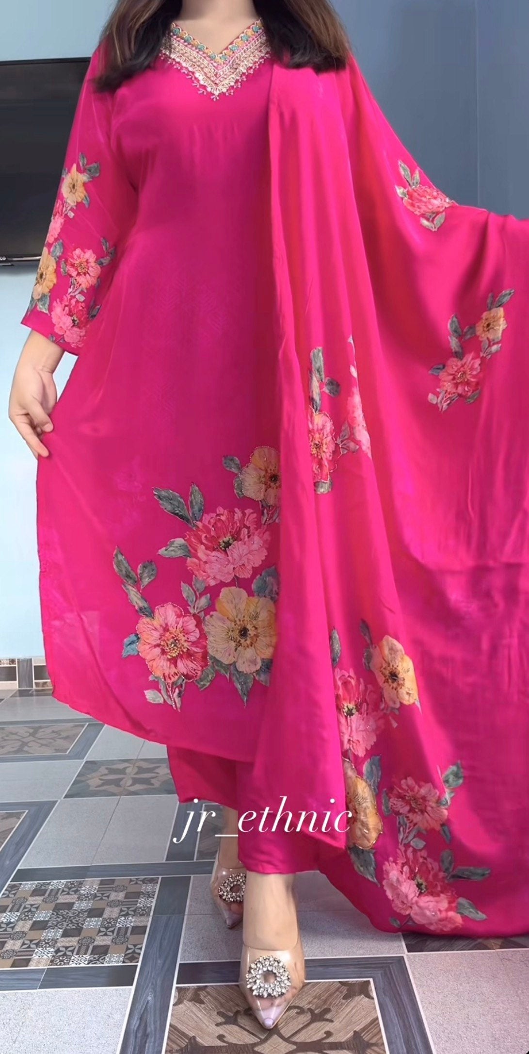 Premium Floral HAND WORKS KitKat Silk Collection
