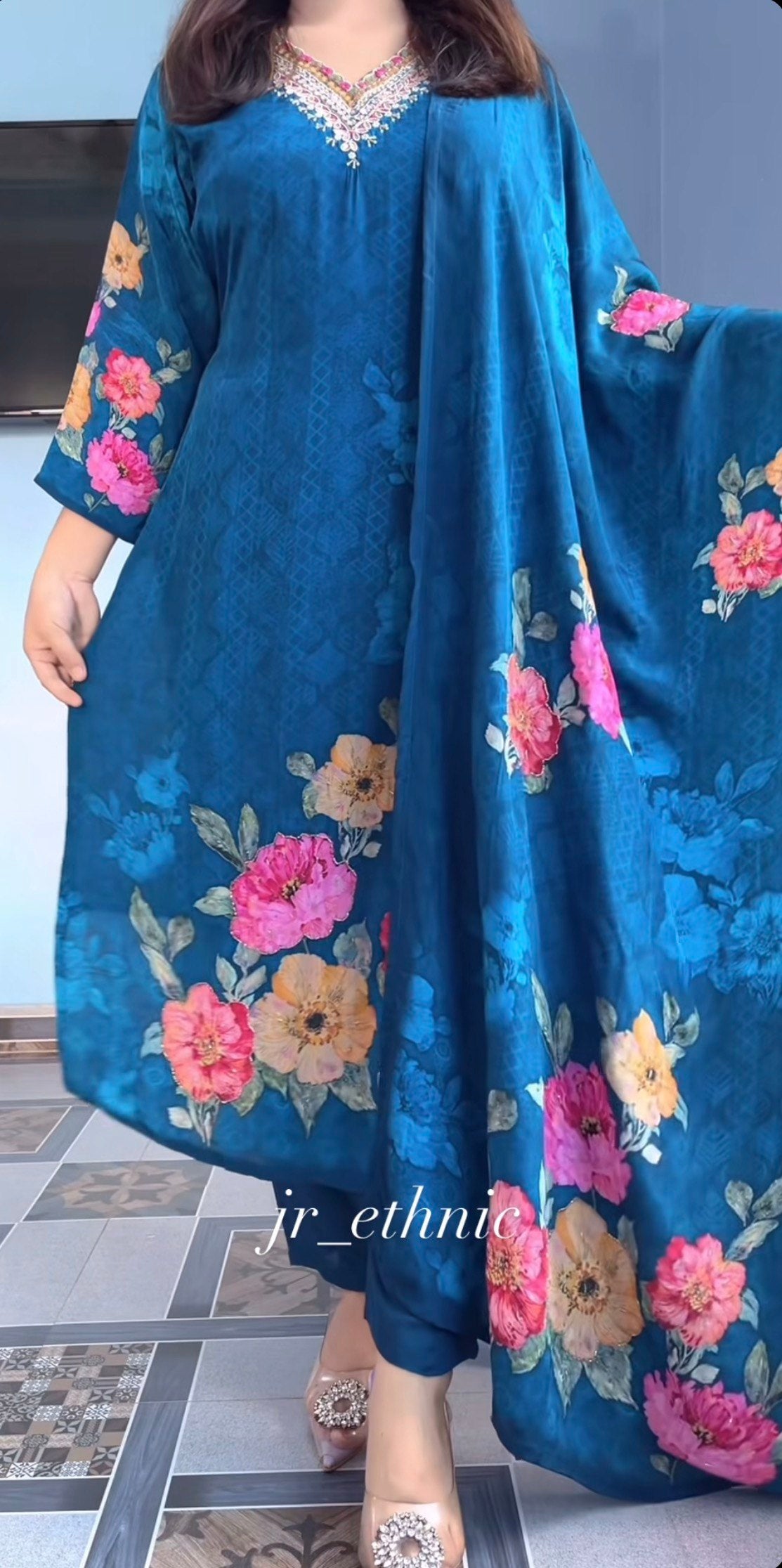Premium Floral HAND WORKS KitKat Silk Collection