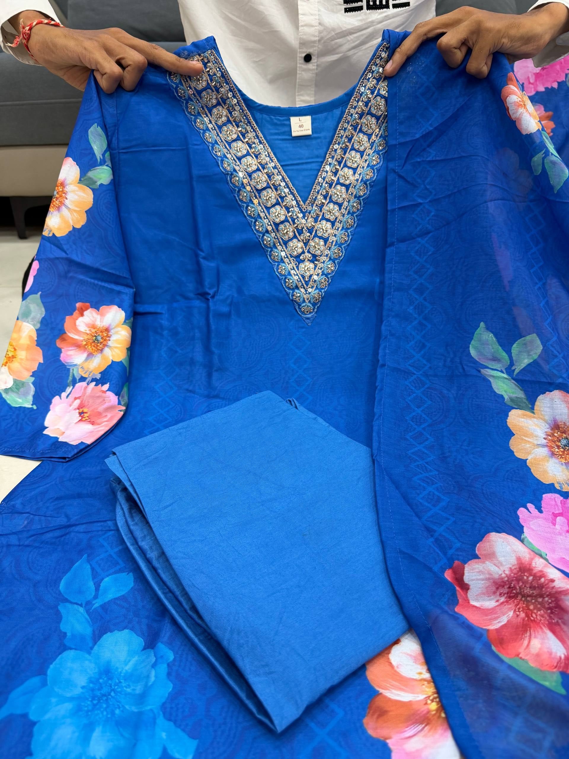 Premium Floral HAND WORKS KitKat Silk Collection