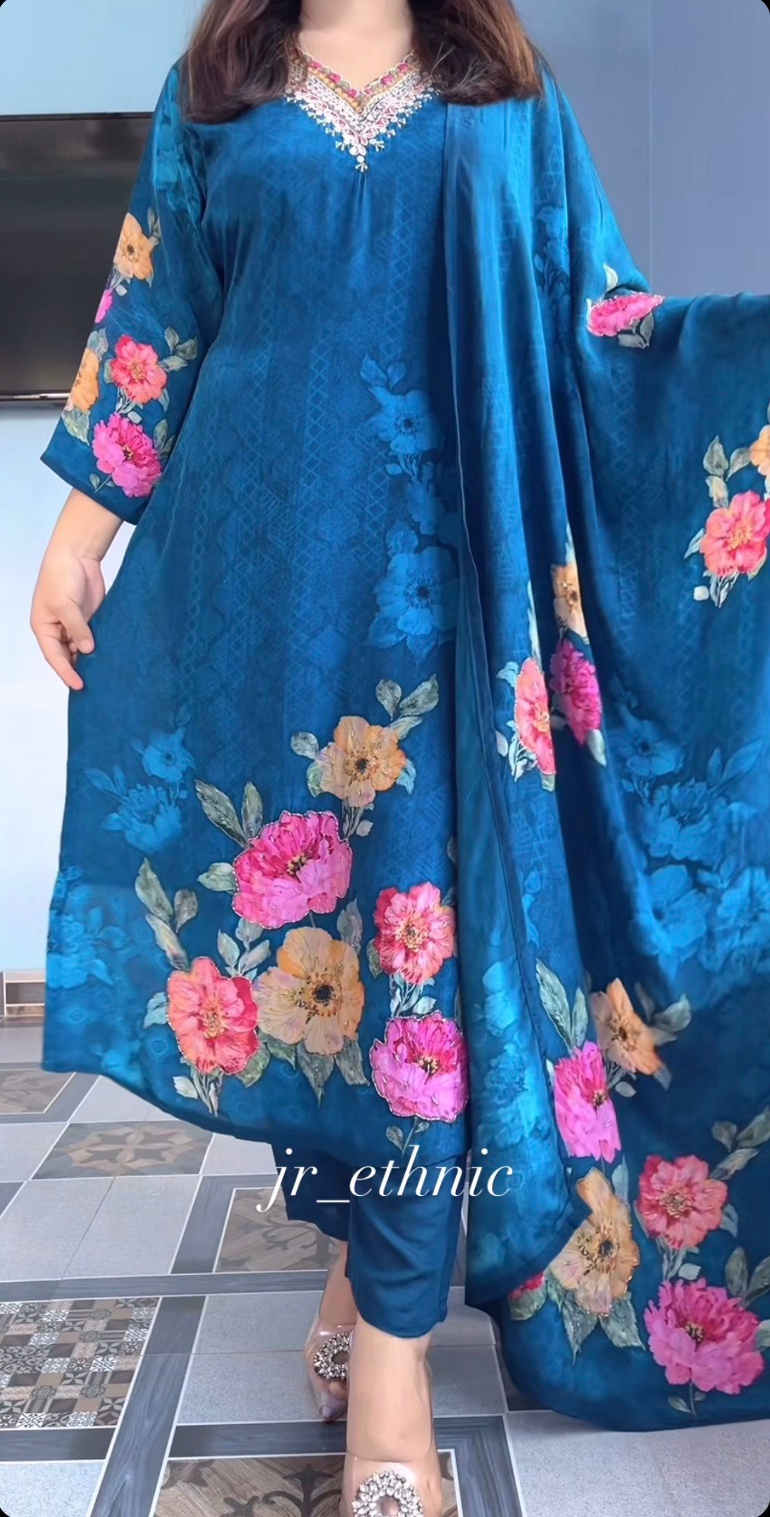 Premium Floral HAND WORKS  KitKat Silk Collection
